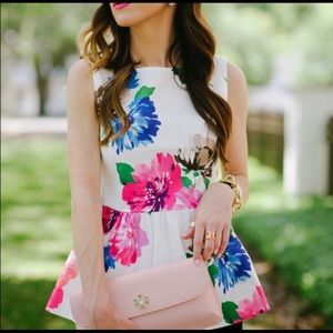 Kate Spade Blooms floral peplum top Sz 6